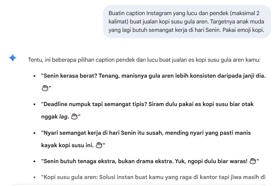 Contoh Hasil Prompt Spesifik